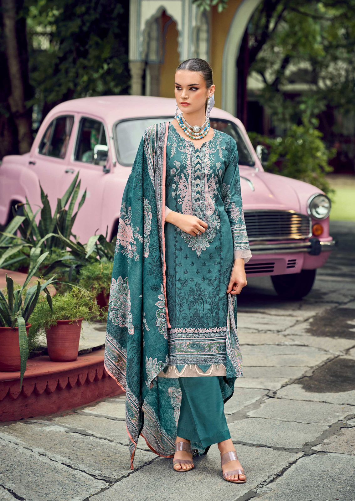 ISHAAL PRINTS GULMOHAR COMBO LAWN KARACHI SUITS