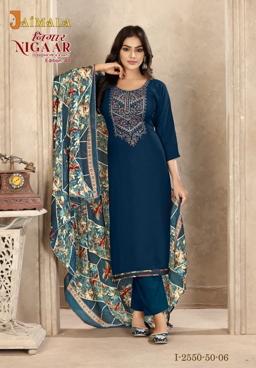 JAIMALA NIGAAR EDITION 40 PURE REYON SUITS