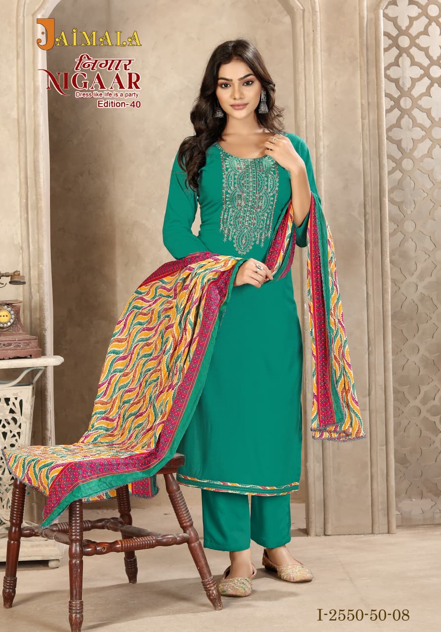 JAIMALA NIGAAR EDITION 40 PURE REYON SUITS