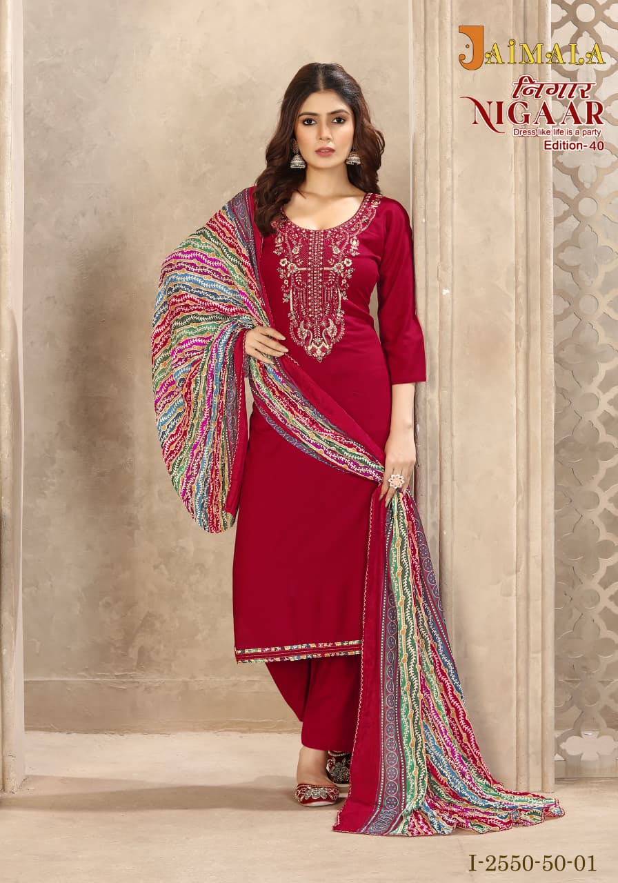 JAIMALA NIGAAR EDITION 40 PURE REYON SUITS