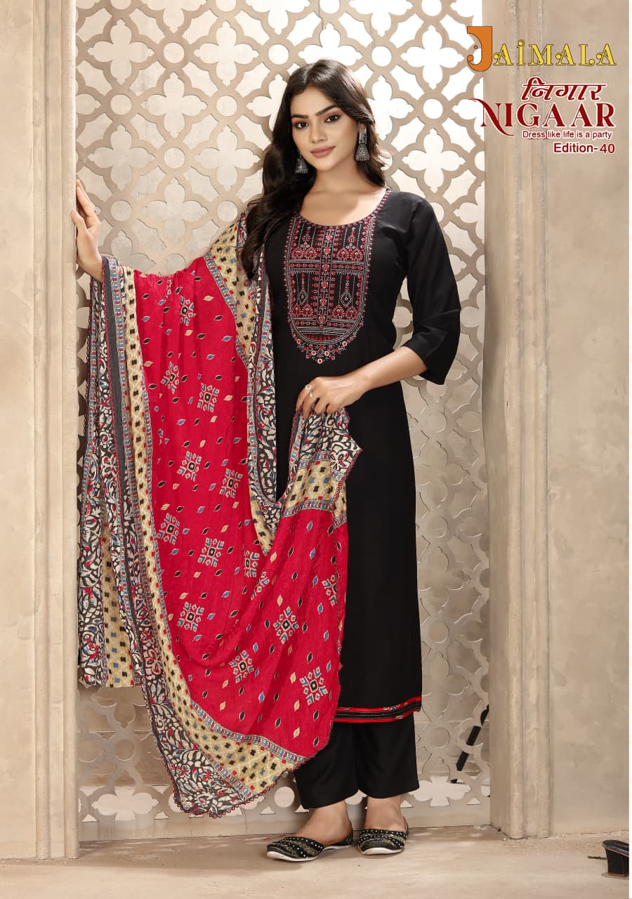 JAIMALA NIGAAR EDITION 40 PURE REYON SUITS