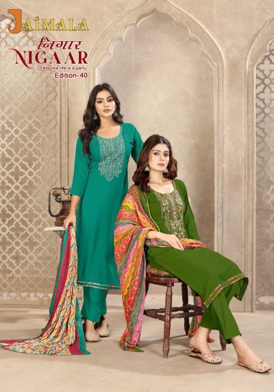 JAIMALA NIGAAR EDITION 40 PURE REYON SUITS