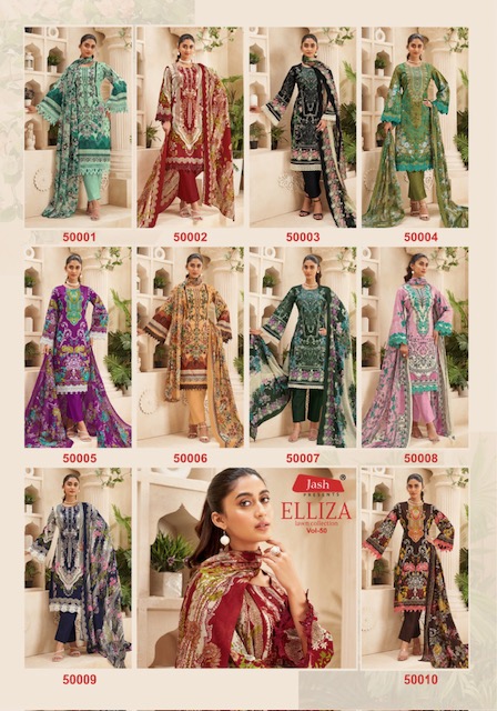 JASH PRESENTS ELLIZA VOL 50 COTTON SUITS