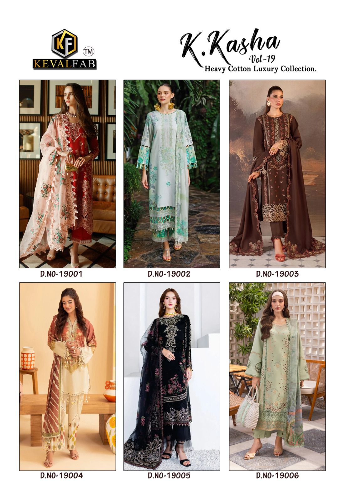 KEVAL FAB K KASHA VOL VOL 19 KARACHI LAWN SUITS