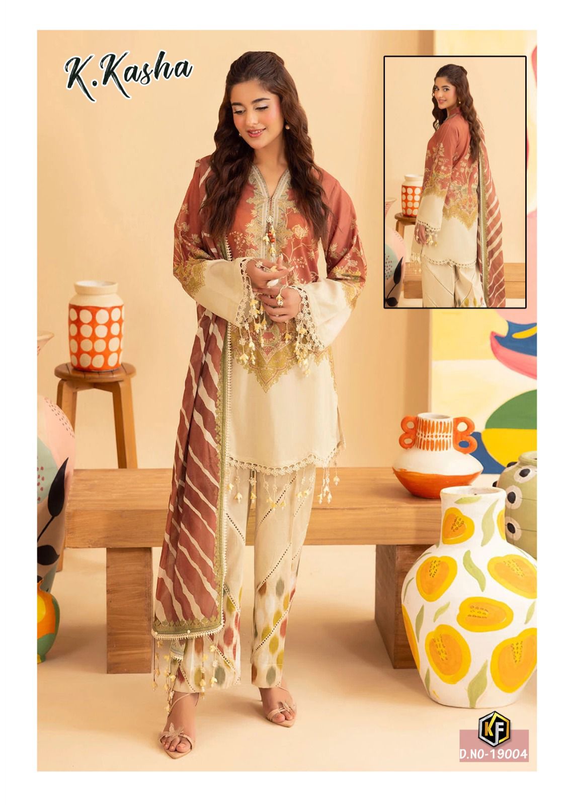 KEVAL FAB K KASHA VOL VOL 19 KARACHI LAWN SUITS