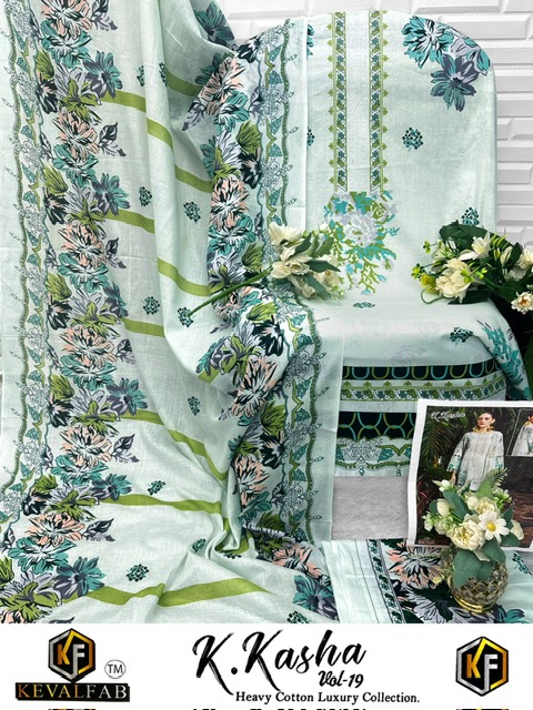 KEVAL FAB K KASHA VOL VOL 19 KARACHI LAWN SUITS