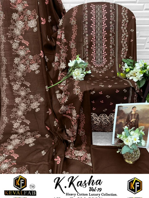 KEVAL FAB K KASHA VOL VOL 19 KARACHI LAWN SUITS