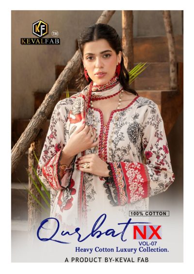 KEVAL FAB QURBAT VOL 7 NX LAWN KARACHI SUITS