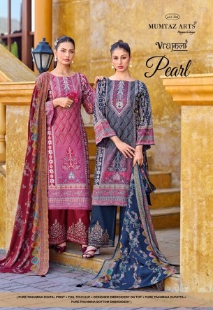 MUMTAZ ARTS VRAJKALA PEARL VISCOSE PASHMINA SUITS