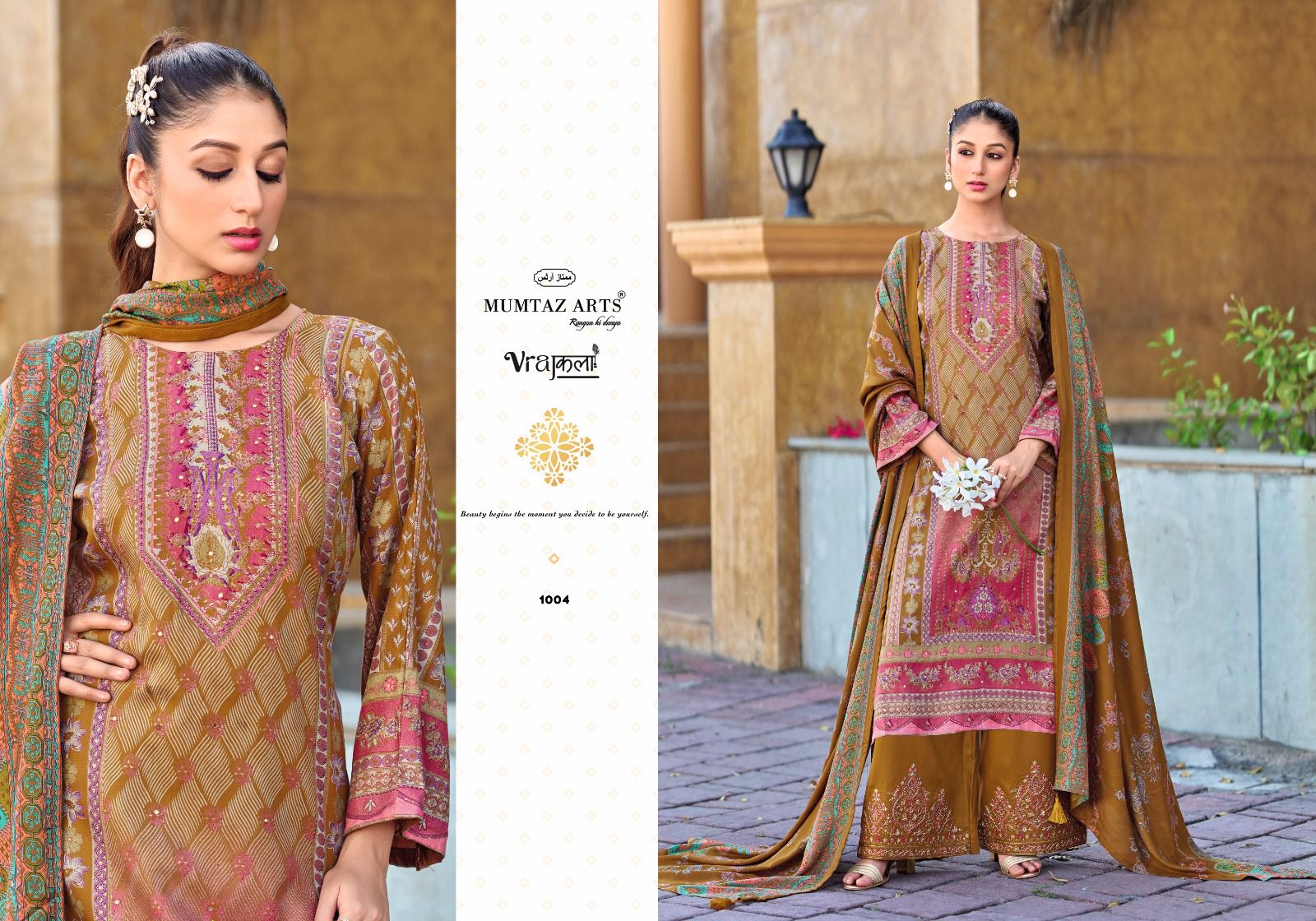 MUMTAZ ARTS VRAJKALA PEARL VISCOSE PASHMINA SUITS