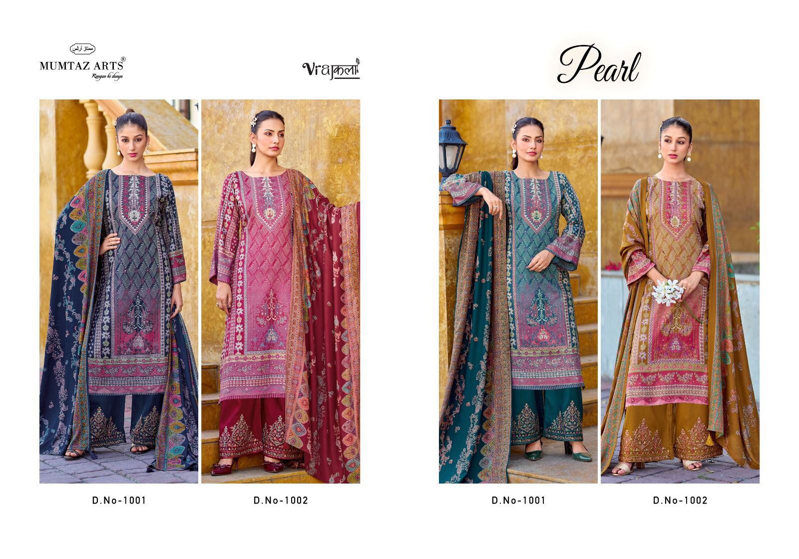 MUMTAZ ARTS VRAJKALA PEARL VISCOSE PASHMINA SUITS
