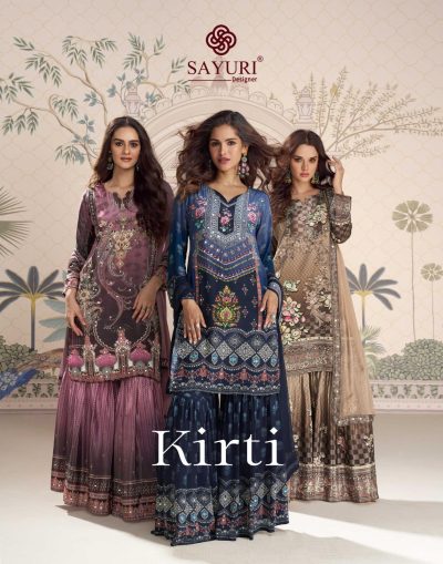 SAYURI DESIGNER KIRTI READYMADE CREPE SILK SUITS