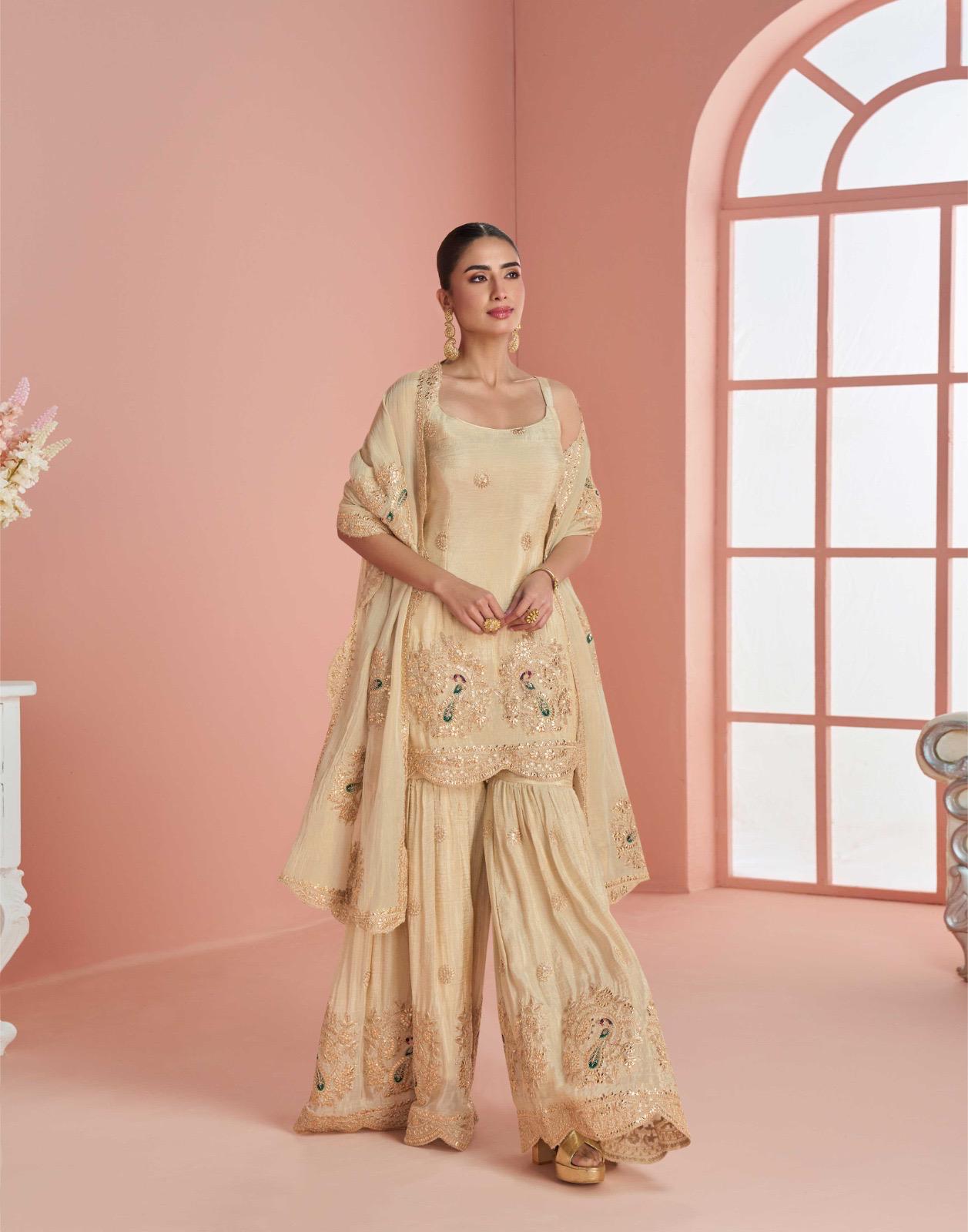 SAYURI DESIGNER MYRA PREMIUM CHINNON SILK SUITS
