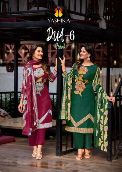 YASHIKA TRENDS DUA VOL 6 COTTON HAND WORK SUITS