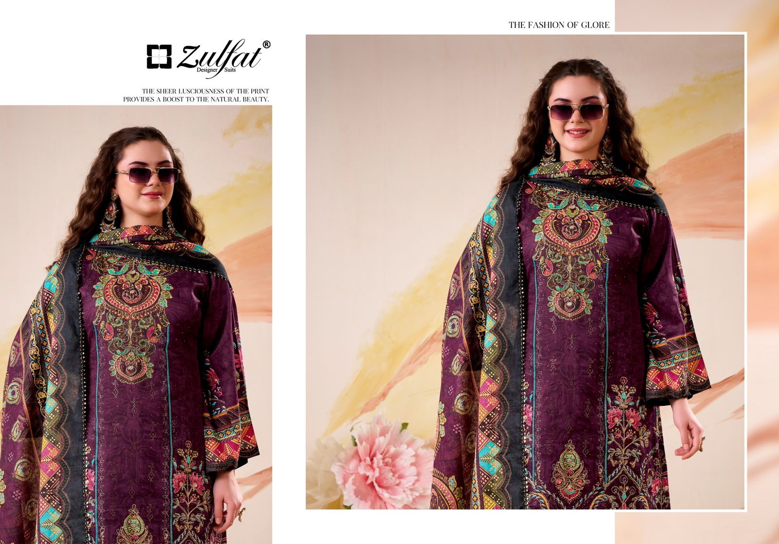 ZULFAT DESIGNER FALAK PURE COTTON HAND WORK SUITS