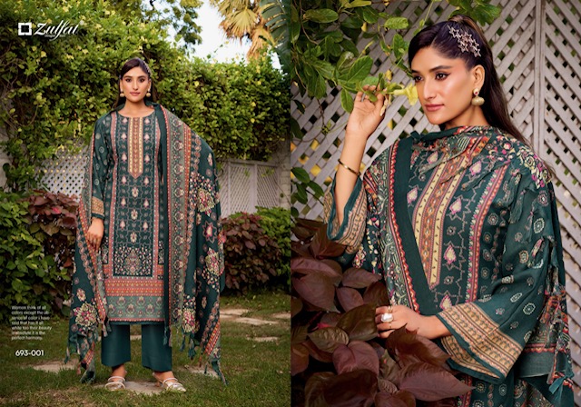 ZULFAT DESIGNER SAKINA PURE WOOLLEN PASHMINA SUITS