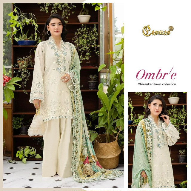 COSMOS OMBRE CHIKANKARI LAWN COLLECTION