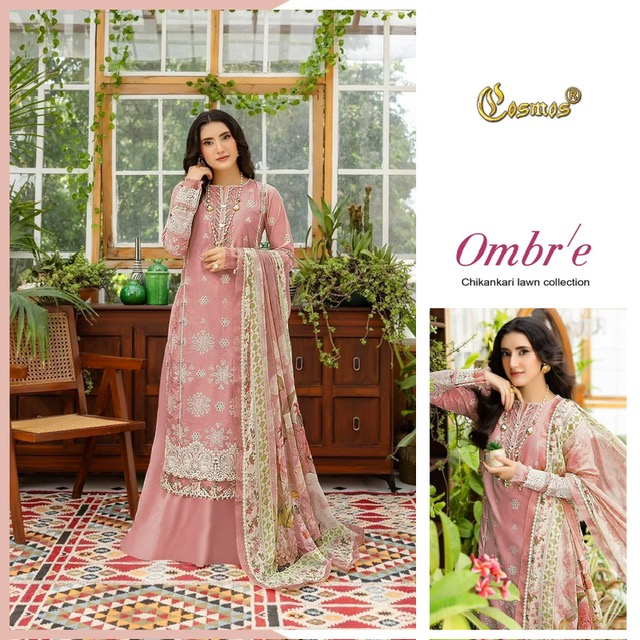 COSMOS OMBRE CHIKANKARI LAWN COLLECTION