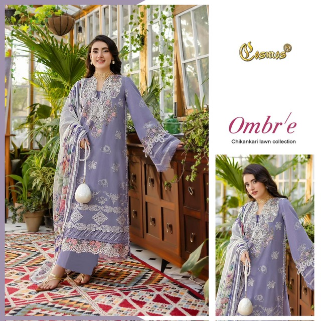 COSMOS OMBRE CHIKANKARI LAWN COLLECTION