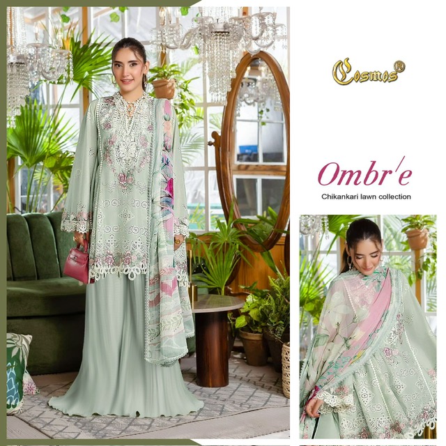 COSMOS OMBRE CHIKANKARI LAWN COLLECTION