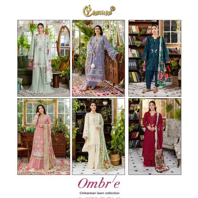 COSMOS OMBRE CHIKANKARI LAWN COLLECTION