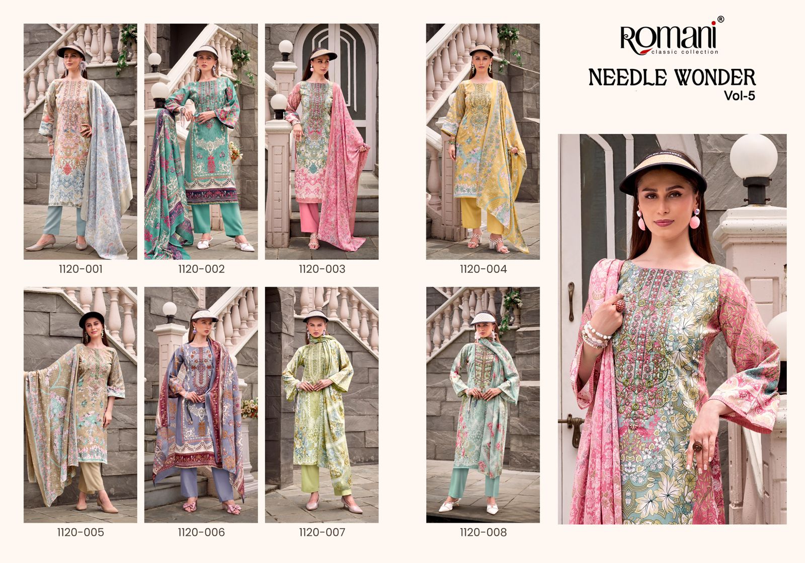 ROMANI NEEDLE WONDER VOL 5 PURE COTTON SUITS
