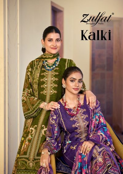 ZULFAT DESIGNER KALKI REYON HANDWORK SUITS