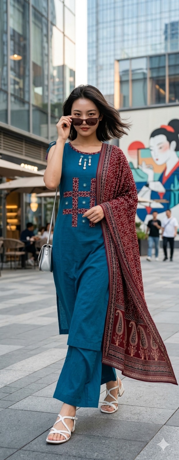FANCY DHABU COTTON THREE PIECE KURTI IN WHOLESALE PRICE