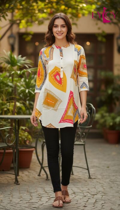 FANCY PRINTED SHORT TOPS IN WHOLESALE