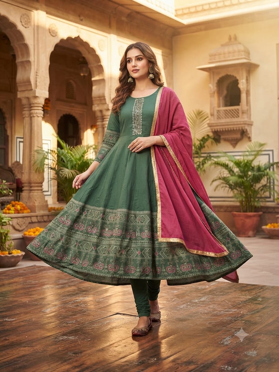 LATEST RAYON HANDWORK GOWN COMBO IN WHOLESALE