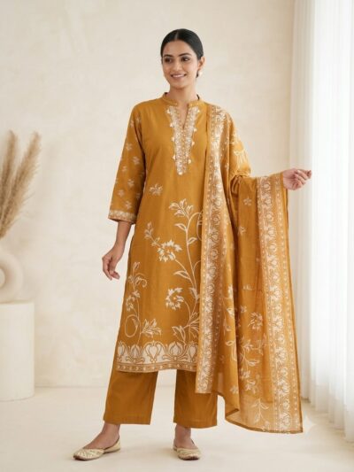 PURE COTTON THREE PIECE KURTI IN WHOLESALE PRICE
