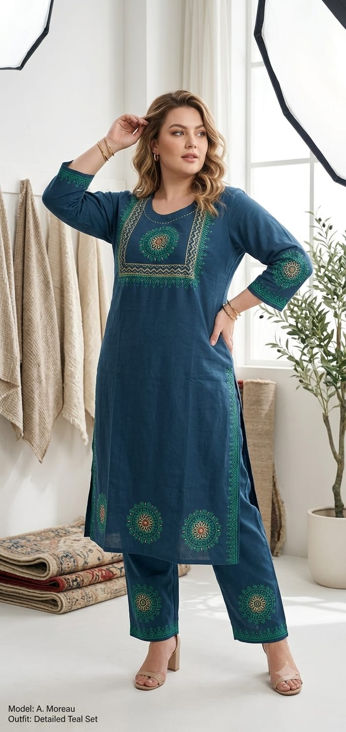 AH COTTON PLUS SIZE THREE PIECE SET IN WHOLESALE