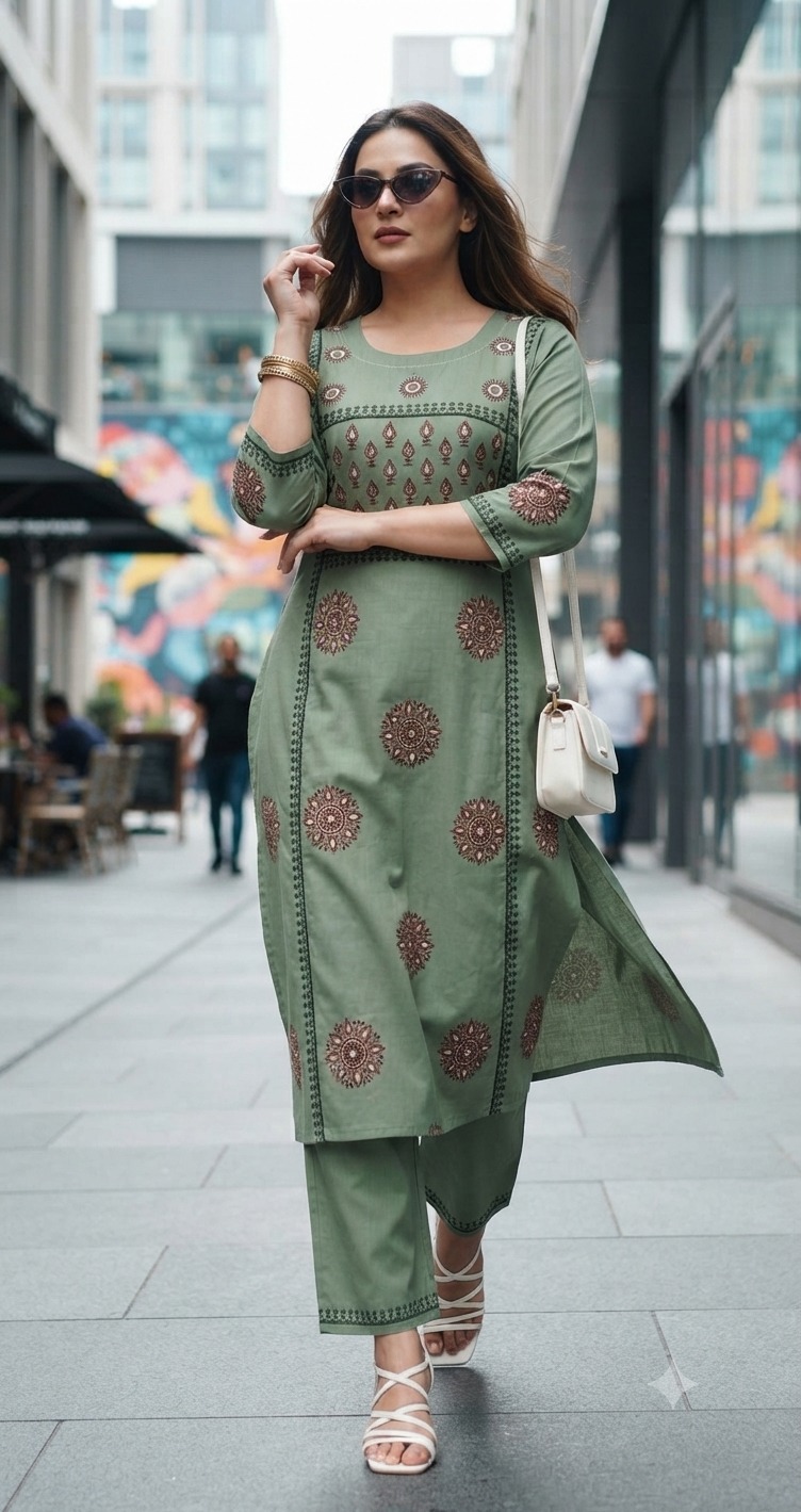 AH PLUS SIZE KURTI WITH PANT SET IN WHOLESALE