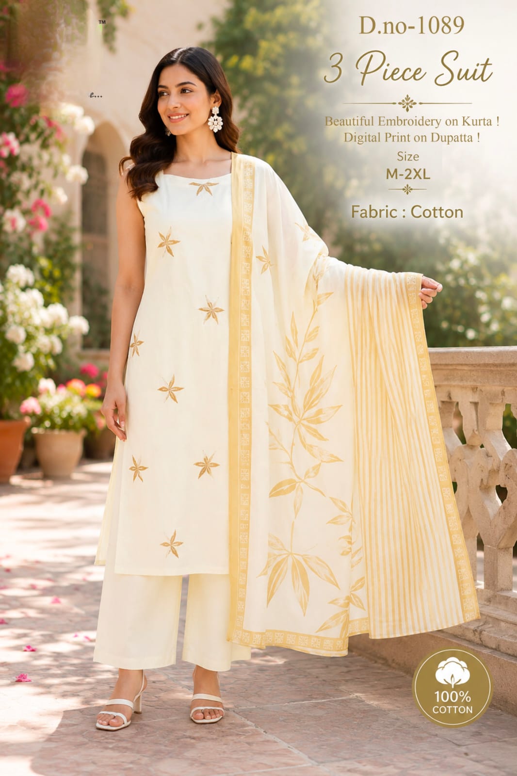 AMR FANCY COTTON PRINTED THREE PIECE IN WHOLESALE