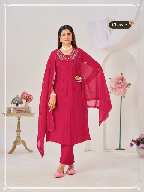 CLASSIC PREMIUM EMBROIDERED HANDWORK THREE PIECE