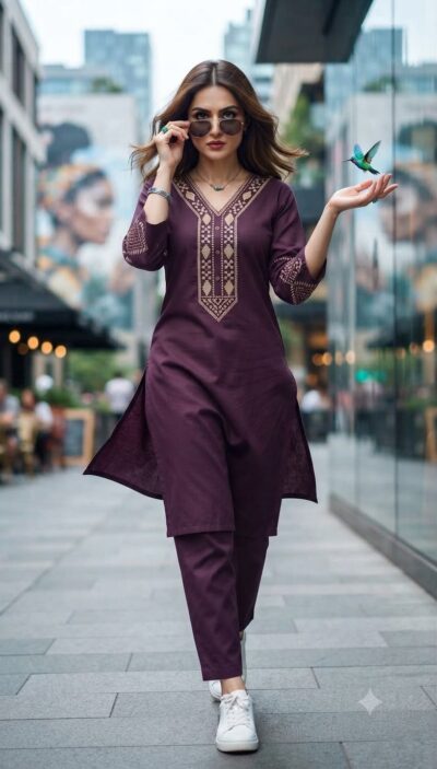 DESIGNER EMBROIDERED CO ORD SET READYMADE