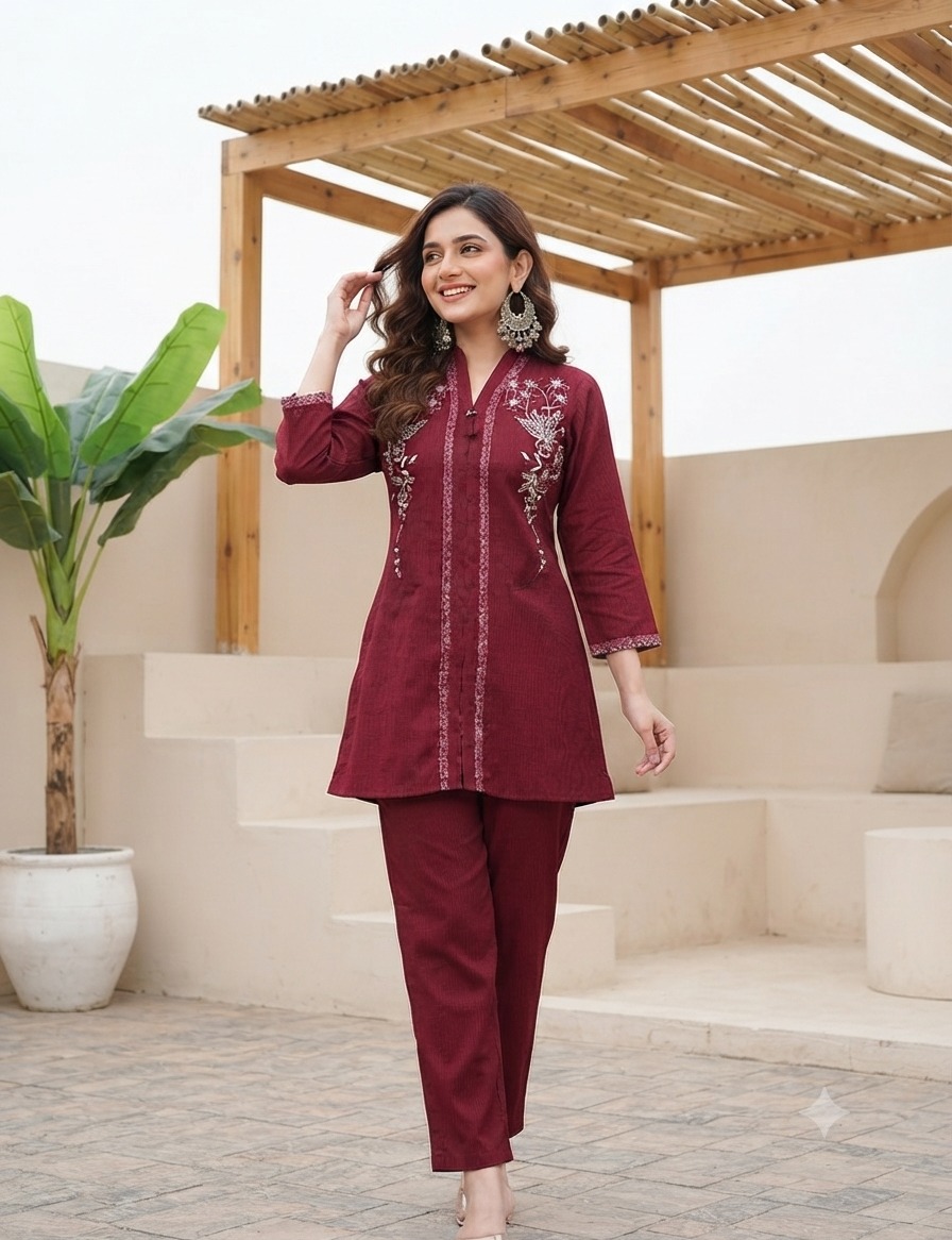 DESIGNER HANDWORK CO ORD SET COMBO IN WHOLESALE