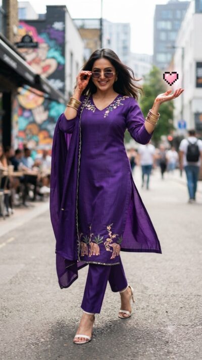 DESIGNER THREE PIECE READYMADE SET IN WHOLESALE