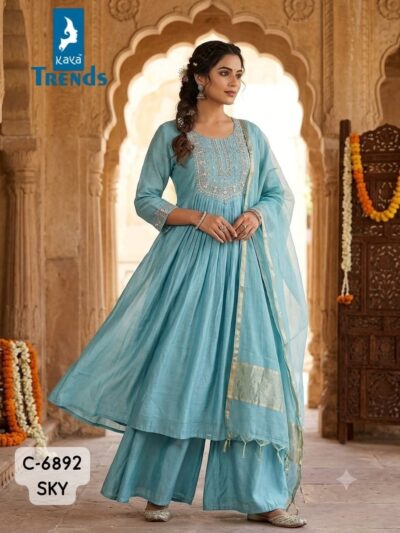 FANCY CHANDERI KURTI SET COMBO IN WHOLESALE