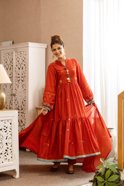 FANCY COTTON DESIGNER THREE PIECE SET WHOLESALE