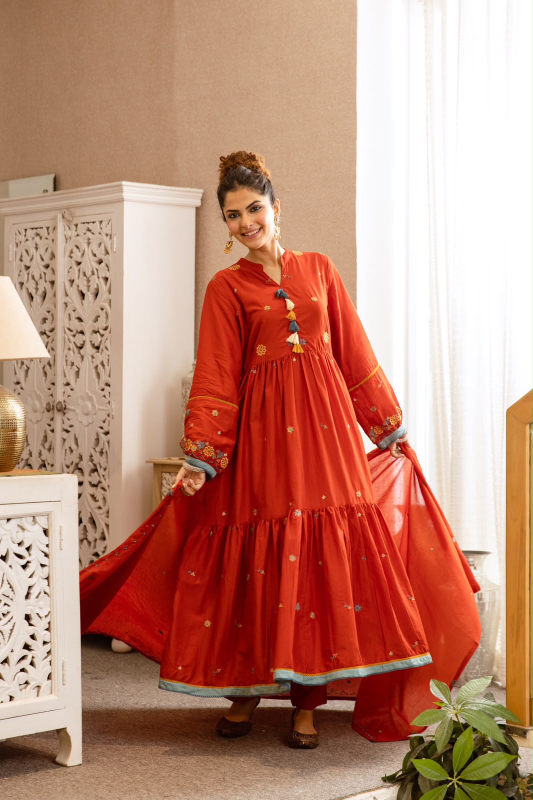 FANCY COTTON DESIGNER THREE PIECE SET WHOLESALE