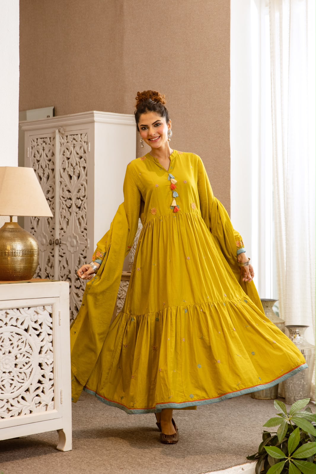 FANCY COTTON DESIGNER THREE PIECE SET WHOLESALE