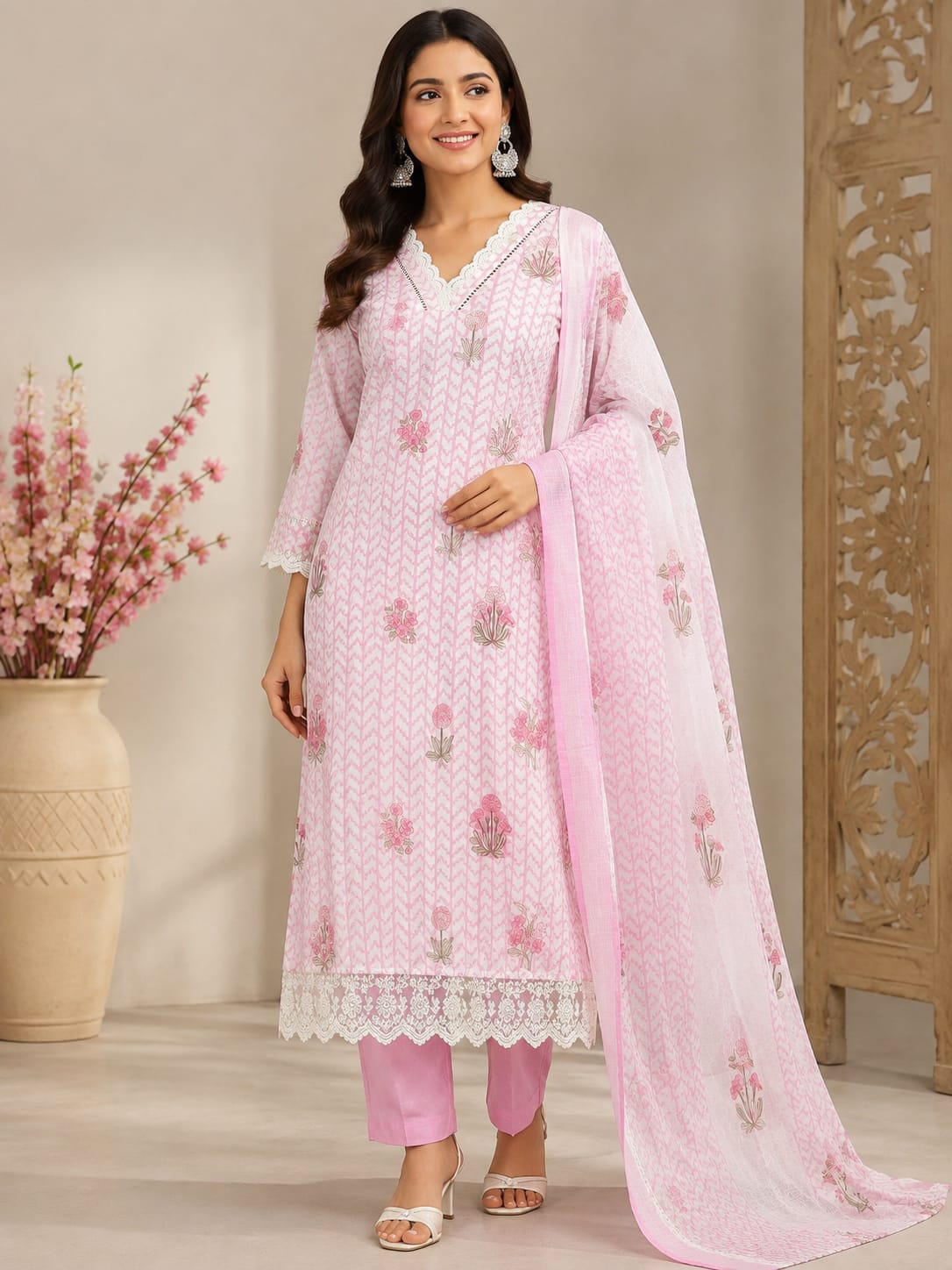 FANCY COTTON THREE PIECE SET WHOLESALE