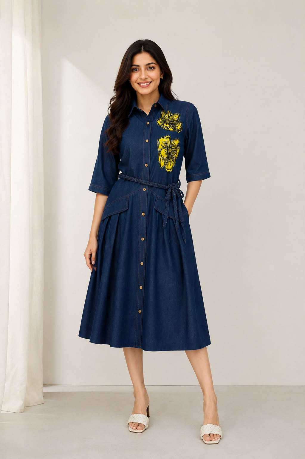 FANCY DENIM LONG TUNIC COMBO IN WHOLESALE