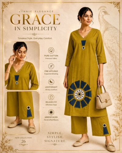 FANCY DHABU COTTON KURTI WITH PANT IN WHOLESALE