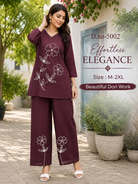 FANCY DORI WORK CO ORD SET IN WHOLESALE