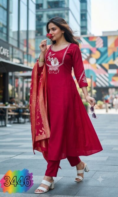 FANCY EMBROIDERED THREE PIECE COMBO WHOLESALE