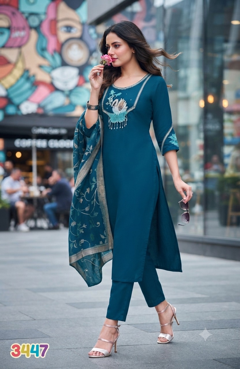 FANCY EMBROIDERED THREE PIECE COMBO WHOLESALE