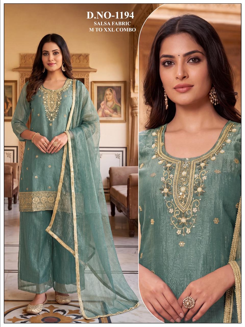 FANCY HANDWORK THREE PIECE COMBO SET IN WHOLESALE