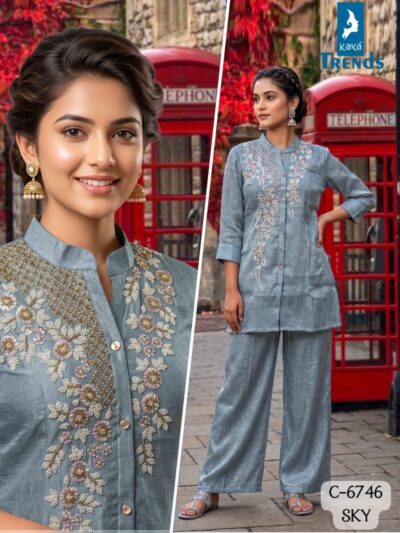 FANCY KURTI WITH PALAZZO SET COMBO IN WHOLESALE